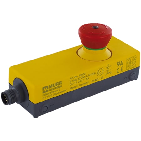 Murrelektronik Emergency stop with 2 positive opening, illuminated (white LED), M12 connection, 8 poles 69002